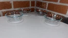 Pyrex 464 Set of 4 VINTAGE Clear Glass Custard Cups Dish Ramekin 3 Ring 10oz