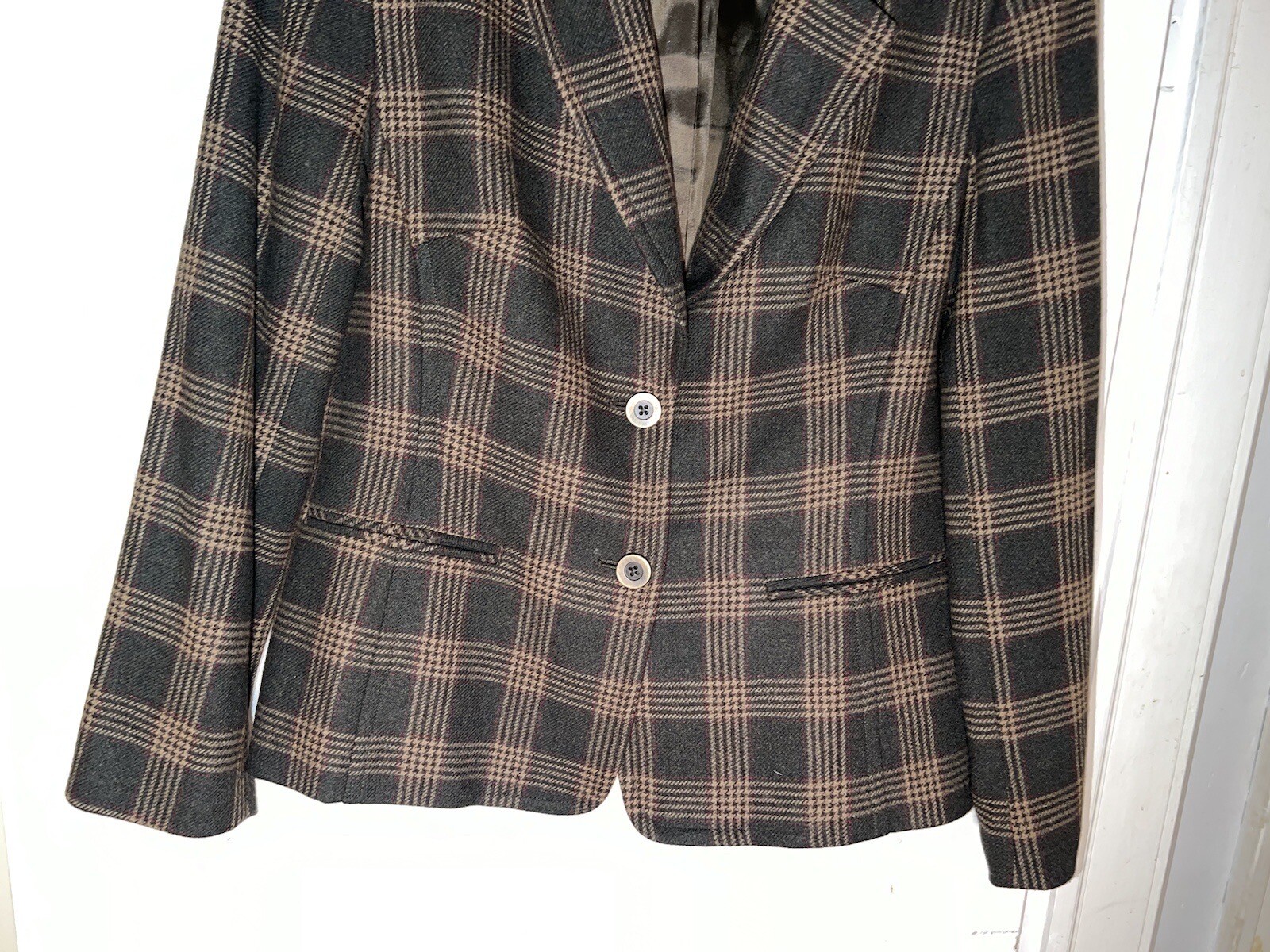 Talbots 2  Button Wool Blend Blazer Jacket Plaid … - image 3
