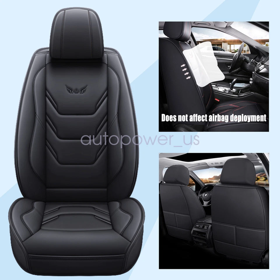For Chevy Silverado GMC 1500 2500HD 3500HD Car Leather Front & Rear Seat Cover Foto 2 de 4