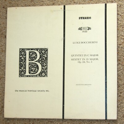 Luigi Boccherini Quintet in C Major Sextet in D Major Op 24 No 3 LP vinyl record