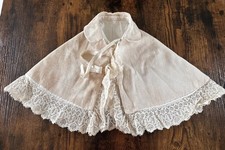 Antique Victorian Edwardian child’s dolls Lace Edged Cream Cape Teddy Bear Doll 