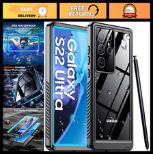 Waterproof Phone Case for Galaxy S22 Ultra 5G, Full Body Shockproof, IP68, Lens