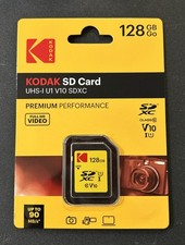 Kodak 128GB SD Class 10 UHS I U1 V10 SDXC Full HD Memory Card 90 MB/S Speed NEW