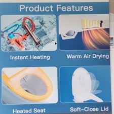 Smart Electronic Bidet Toilet Seat Heated Self-Cleaning Remote
