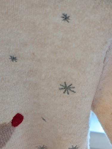 Zara Xmas Sweater Girls 3-4 Years Reindeer with Bow - Picture 3 of 8