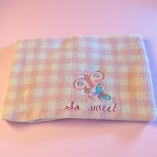 Garanimals Baby Blanket So Sweet Pink White Butterfly Flower Floral Plush Check-