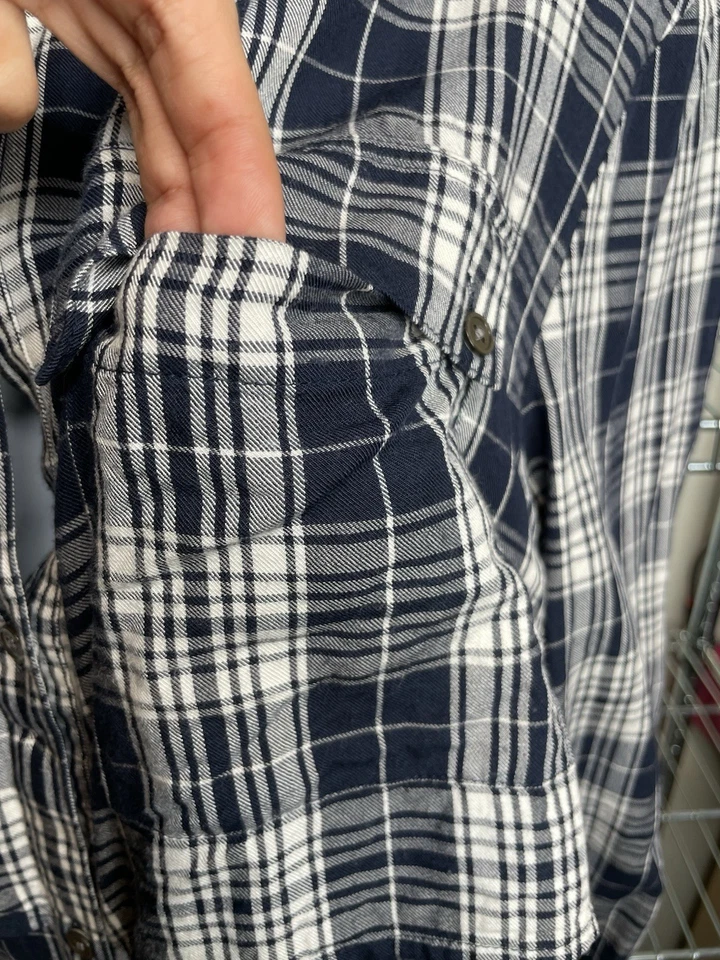 Camisa para mujer LL Bean Signature a cuadros con botones en capas talla 16 clásica preppy Foto 4 de 4