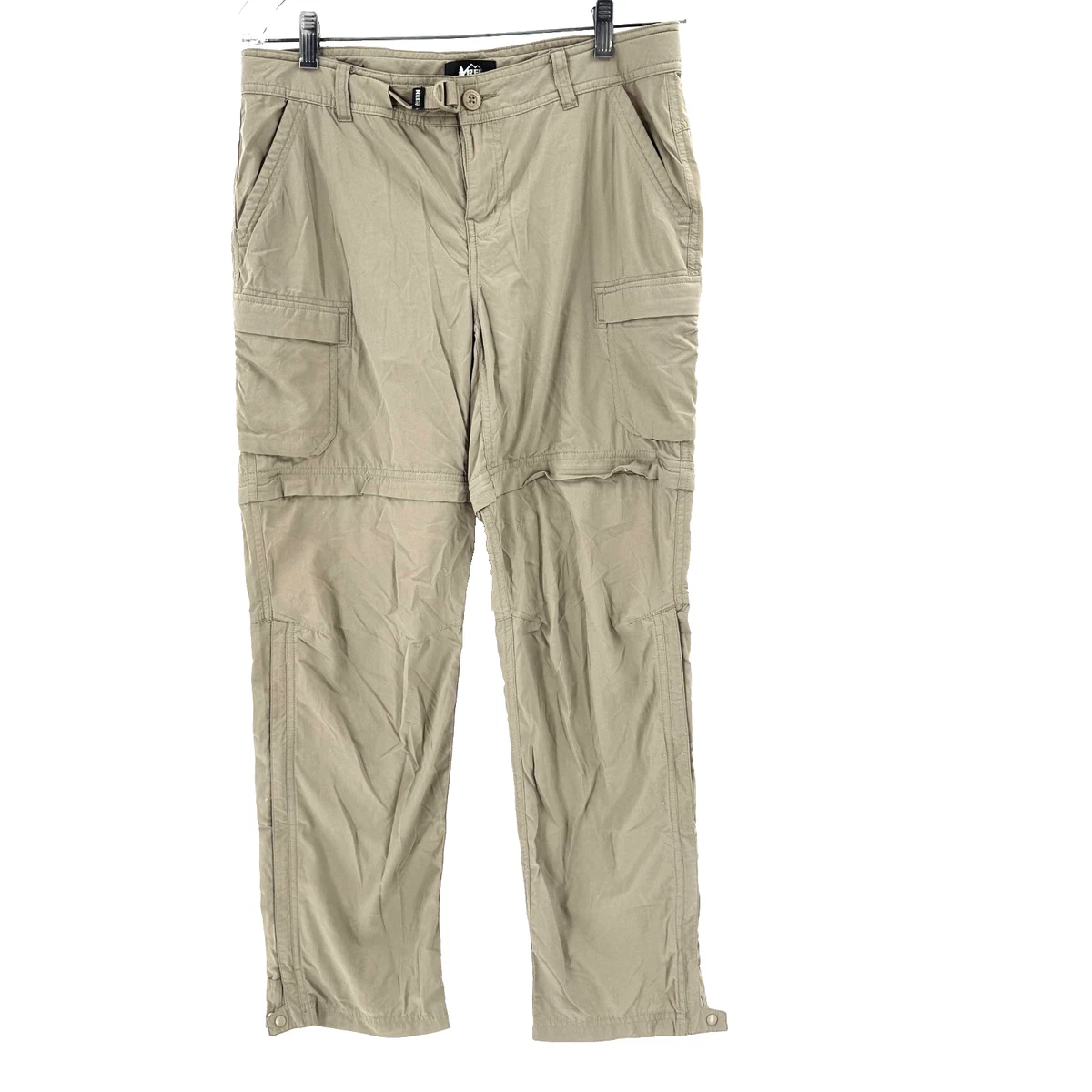 Pantalon Convertible REI Sahara Femme - Taille 2 - Beige Cargo Randonnée Nylon
