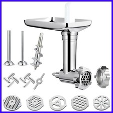 Metal Food Grinder Attachment for KitchenAid Stand Mixers Includes Sausage St...