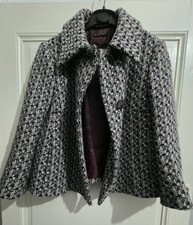 Sisley veste femme chinée noir/blanc/bordeaux doublée, manches 3/4, T38 FR