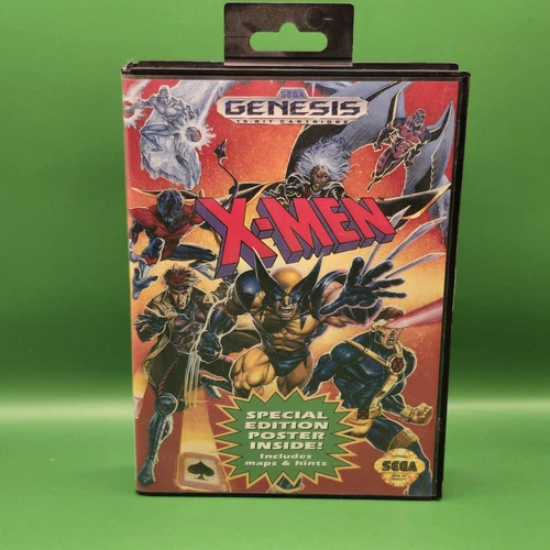 X-Men Sega Genesis Game CIB w/ Box, Manual, Hanger (No Poster) TESTED