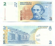 ARGENTINA NOTE 2 PESOS (2014) DEL PONT-DOMINGUEZ SUFFIX M B# 3245 P 352 UNC