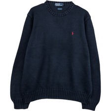 Used Ralph Lauren POLO by Ralph Lauren cotton knit sweater men's size XL ap...