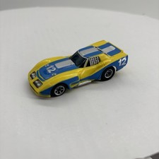 AURORA AFX HO SCALE CORVETTE SLOT CAR UNTESTED YELLOW BLUE 12