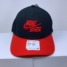 Nike Youth One Size Black Red Classic99 Swoosh Flex Baseball Hat NWT