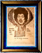 Jimi Hendrix Beyond Scarce 1970 Original 1st Printing Wisconsin AOR Poster