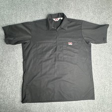 Vintage Ben Davis Quarter Zip Shirt Black Mens Size LARGE Made In USA
