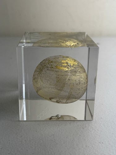 Paperweight Art Glass Sculpture Gold Globe Paperweight Signed Torben Jorgensen - Picture 3 of 20