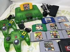 Nintendo N64 Jungle Green Expansion Pack Donkey Kong 64 GameShark Great Bundle!