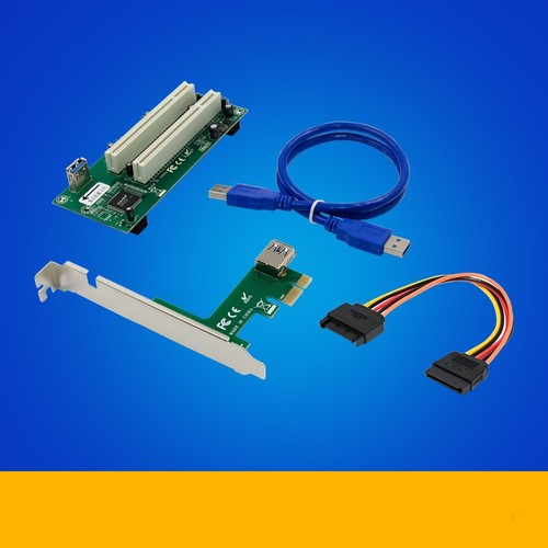 ST46 PCIe x1 vers 2-PCI Card Slot ASM1083 Bridge Card Drive Free Plug and Play - Zdjęcie 3 z 5