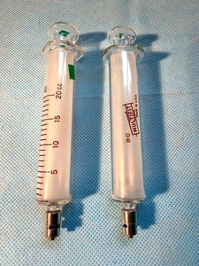B-D Multifit 20cc / 20ml Glass syringe with luer lock tip, set of 2