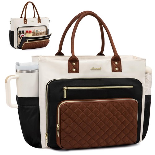 Bolso de Mano para Laptop de 17 Pulgadas para Mujer, Bolsas de Trabajo para Maestra Enfermera, Bolso para Laptop con L...