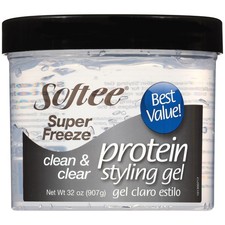 Super Freeze Protein Styling Gel 32 Oz. Jar, Clarifying, Strengthens Hair,Unisex