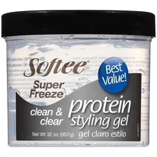 Super Freeze Protein Styling Gel 32 Oz. Jar, Clarifying, Strengthens Hair,Unisex