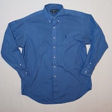 Vintage Ralph Lauren Mens Blake Shirt Oversized Large Oxford Blue Two Ply Cotton