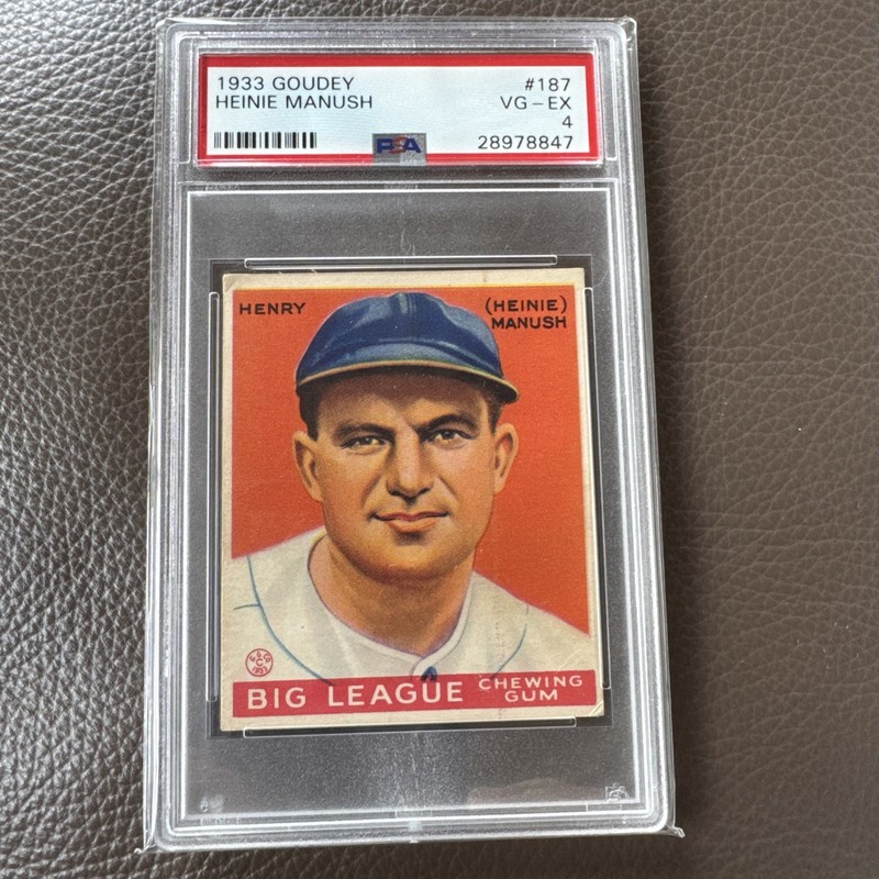 1933 Goudey 187 Heinie Manush PSA 4