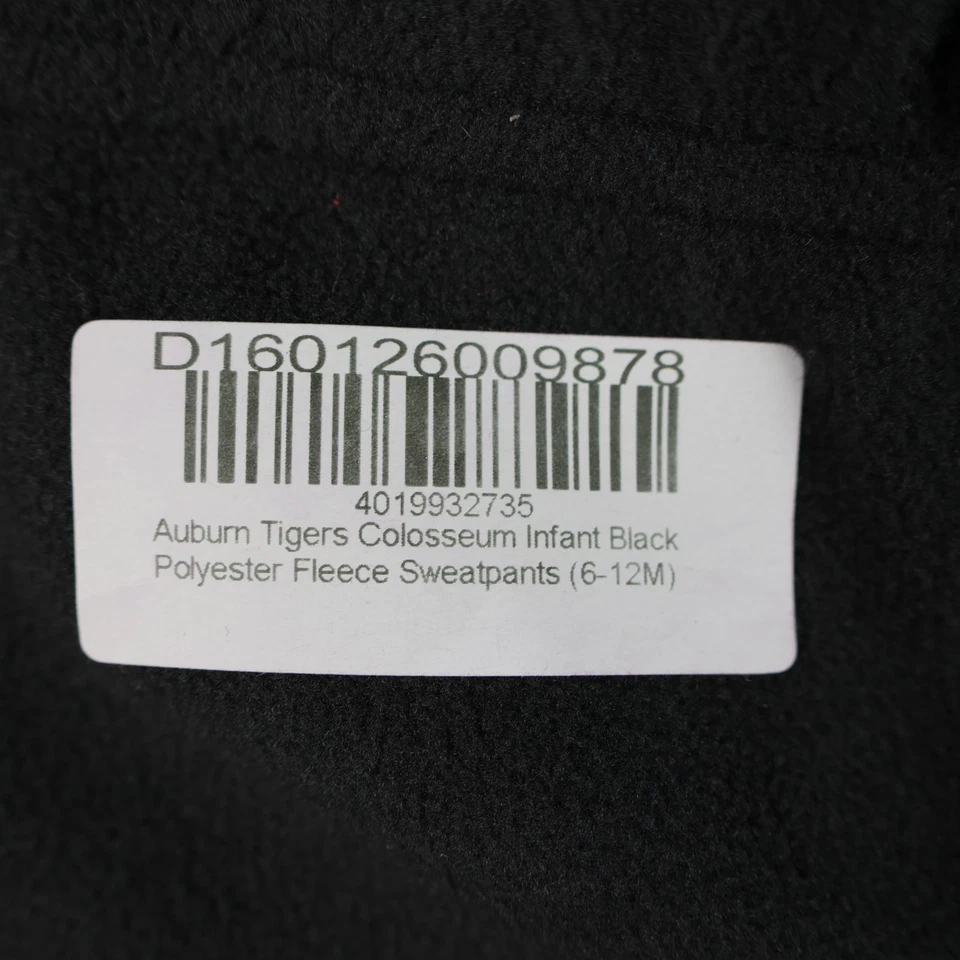 Auburn Tigers Sweatpants Infant 6-12 Months Black NCAA Football Fleece Pants - Image 3 of 4