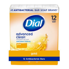 Dial Antibacterial Deodorant Bar Soap, Advanced Clean, Gold, 4 oz, 12 Bars