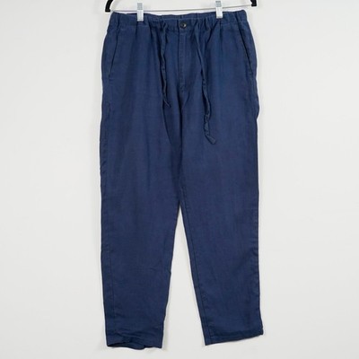 _J.L_A.L_ jlal delwa pants blue 青 Mサイズ Journal Standard Relume Blue Straight Fit 100% Linen Pants 31x27