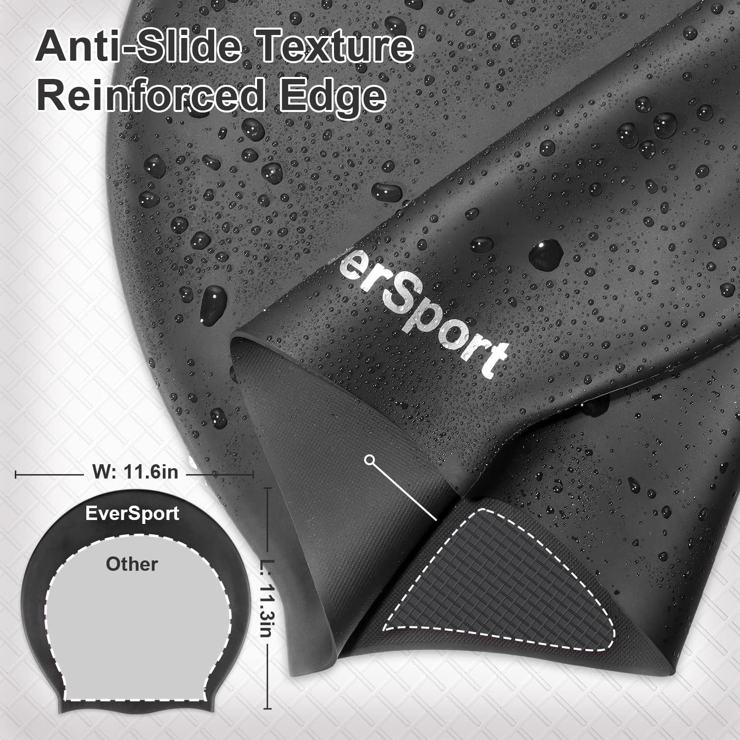 Professional Waterproof Silicone Large Swim Cap for Braids and Dreadlocks