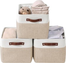 Storage Bins, Large Fabric Storage Baskets for Shelves 3 Pack 15 x 11 x 9.5