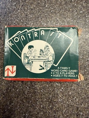Kontrast  Family Word Card Game 1980 Complete Box Wear Complete Amazing Cond