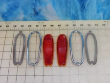 1939 1940 Packard Tail Light pair original 110 120  Stimsonite glass lens ,bezel