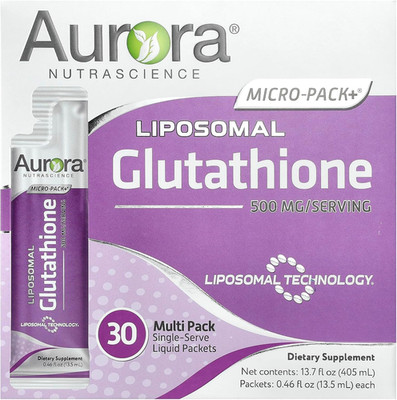 Aurora Nutrascience Micro-Pack Liposomal Glutathione - 500 Mg Liquid Supplement,