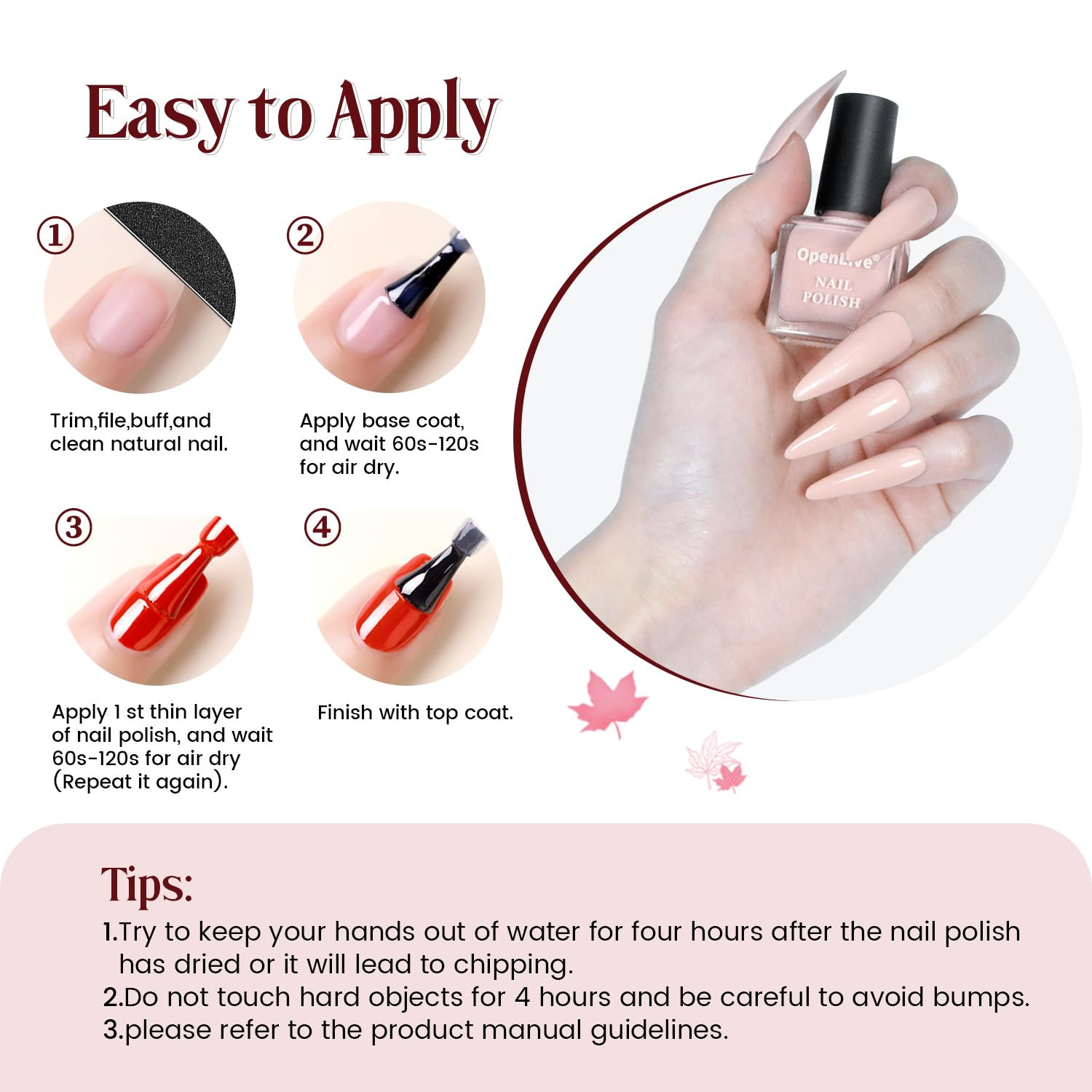 12 PCS Nail Polish Kit with 10 Colors as 2 PCS BASE and TOP Coat Green Blue Red 