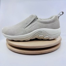 Merrell Jungle Moc Cozy Shoes Womens 7 Oyster Taupe Suede Fleece Slip On NEW