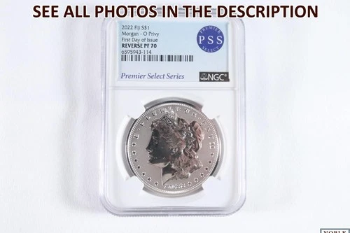 NobleSpirit (LB) 2022 Fiji Morgan Silver Dollar O Privy 1st Day NGC Reverse PF70