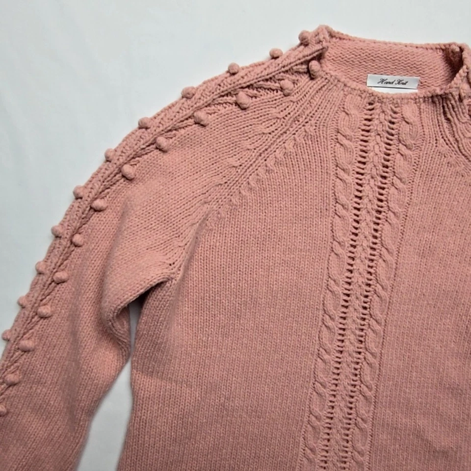 Suéter rosa tejido a mano Westbound vintage XL para mujer mezcla de lana acrílica años 90 Foto 4 de 4