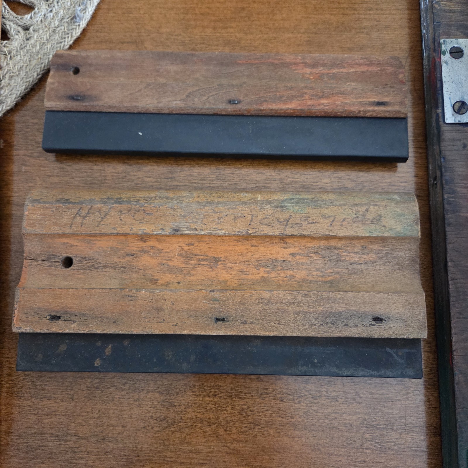 Vtg Silk Screen Wooden Printing Frame Chicago Recorder Society Merry Christmas