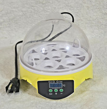 Electric 7-Egg Incubator Yellow Plastic w/ Clear Dome, Temp Control, Display