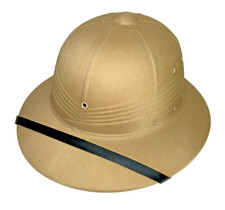 Vintage Pith Safari Sun Helmet Tan Hard Shell DSA 100-1863 8415-161- 4773