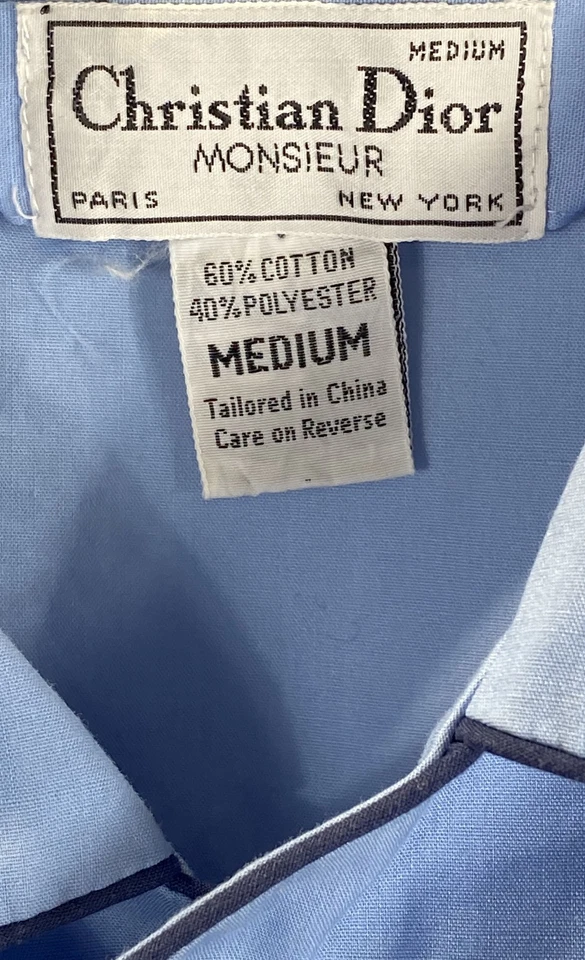 Conjunto de pijama vintage años 90 Christian Dior Monsieur azul pipa ropa de salón para hombre M Foto 4 de 4