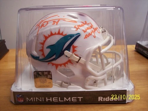 RICKY WILLIAMS SIGNED AUTO MINI HELMET INSCRIBED SMOKE WEED EVERYDAY DOLPHINS