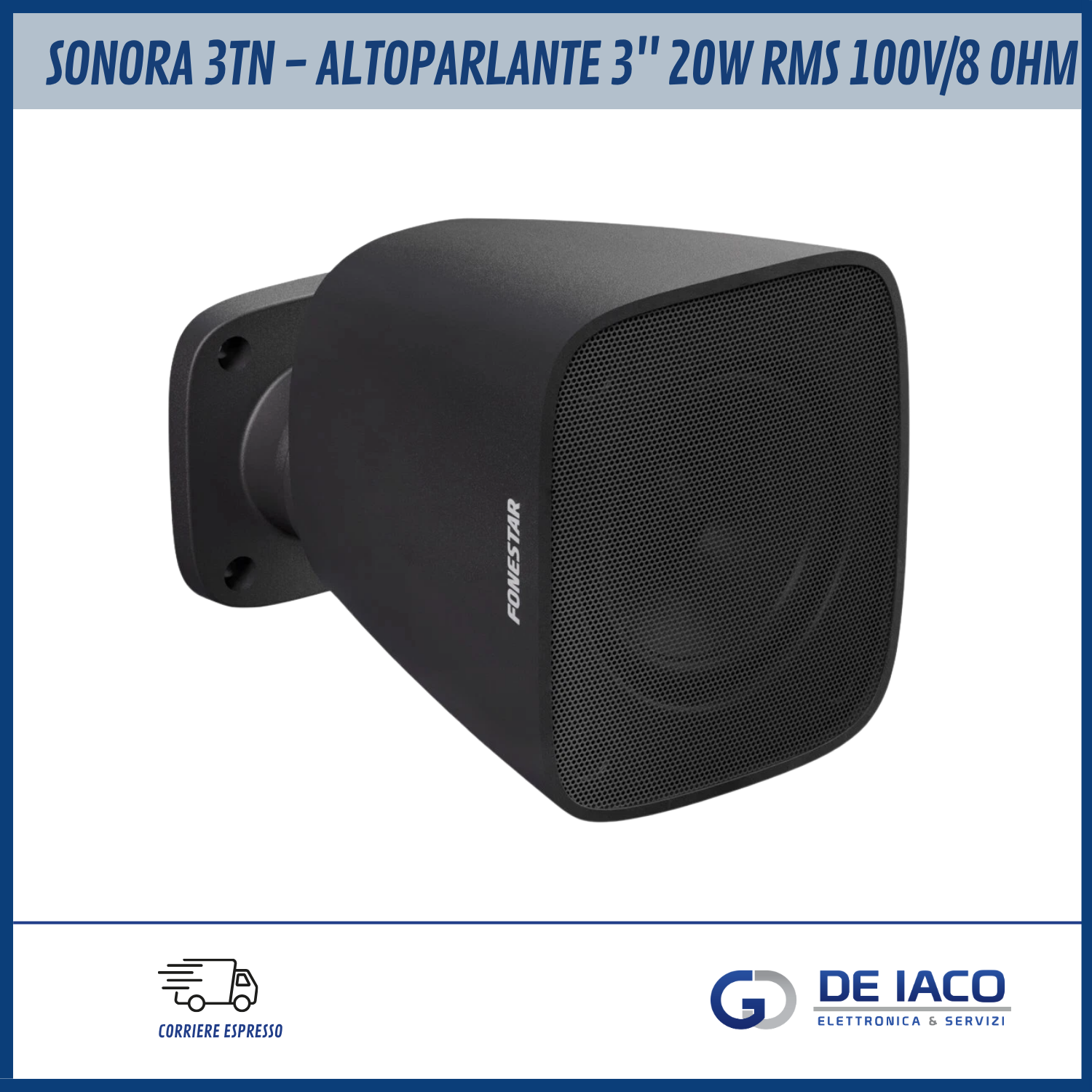 Fonestar Altoparlante da superfice, diffusore con trasformatore di linea a 100V