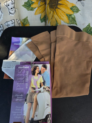 Mediven Plus Thigh High Compression Stockings 30-40 mmHg Open Toe Size V 5 Beige
