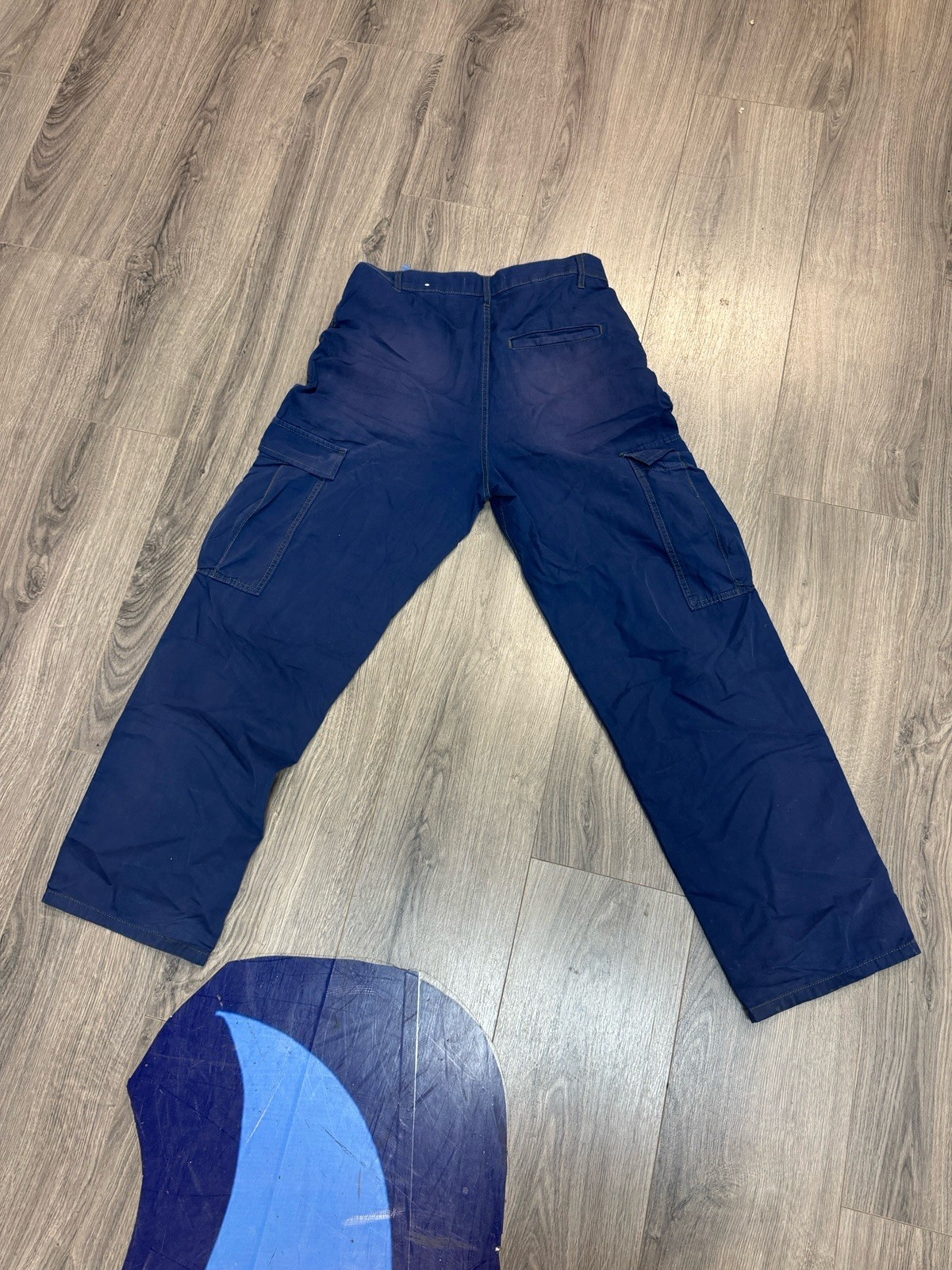 Size 30 - Zara Cargo Pocket Denim Jean Pants Stretch Baggy Oversized image 2